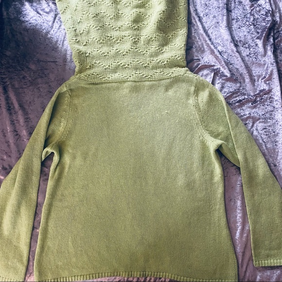 Chico's Pastel Green Cowl Neck Oversized Sweater - Picture 4 of 16